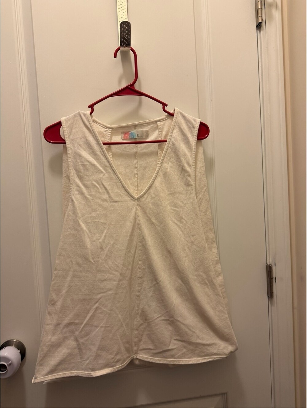 Free People Women's Ivory Cream V-Neck Sleeveless Tank Top Size XS
